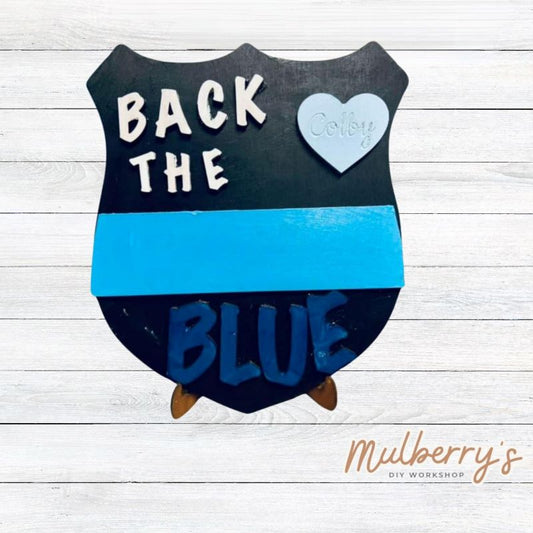 Our personalized police badge is the perfect project to honor your favorite officer! Approximately 10" tall by 8" wide. Optional stand is available.