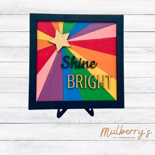 Our adorable personalized starburst shelf sitter is so creative! This design can be personalized with a name, different word, or saying. Optional stand is available.