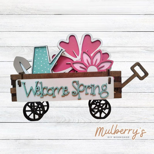 Spring Flower Wagon with Inserts
