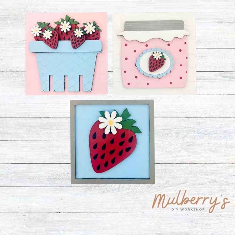 Our 4x4 strawberry decorative tiles are so versatile. They go perfectly with many of our interchangeable bases! Display them in our learning towers, tiered trays, or display shelves.