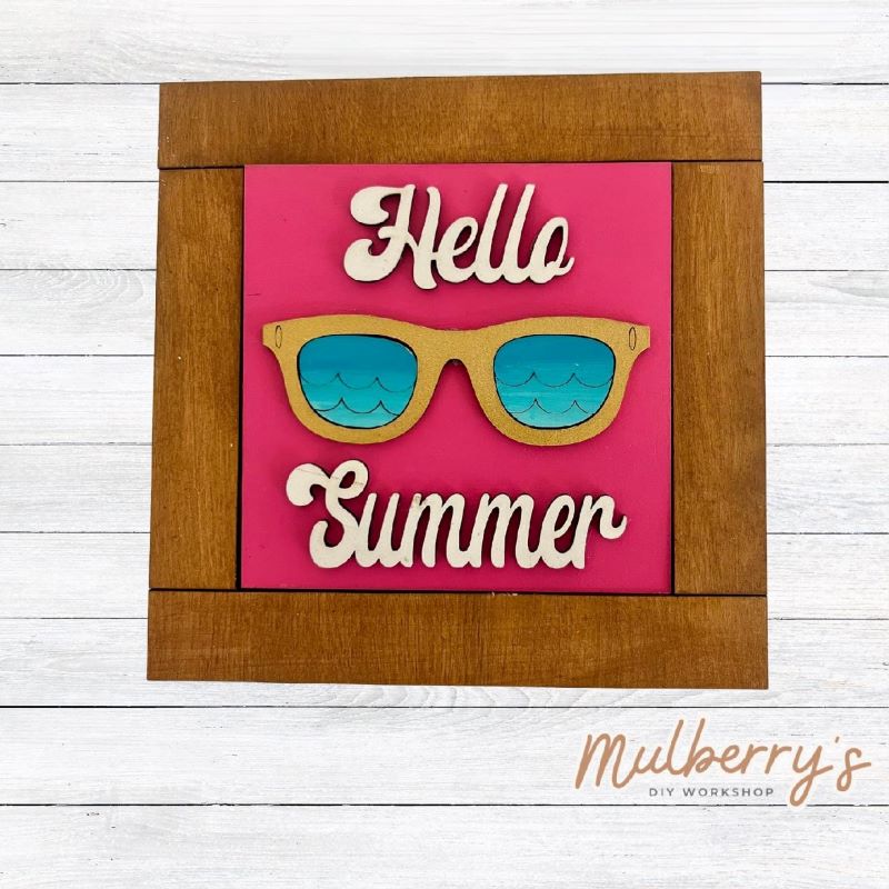 Our interchangeable square frame is the perfect way to display the different seasonal and holiday decorative tiles! Choose your favorite summer decorative tile to display inside! This listing includes the base and choice of one summer insert. Approximately 6" in diameter.