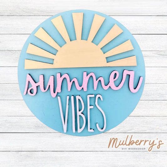 Decorate your home with our Summer Vibes insert. Our inserts may be displayed solo or with our Interchangeable Tabletop, which is sold separately.