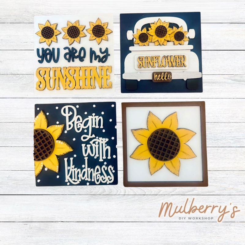 Our 4x4 sunflower decorative tiles are so versatile They go perfectly with many of our interchangeable bases! Display them in our learning towers, tiered trays, or display shelves.