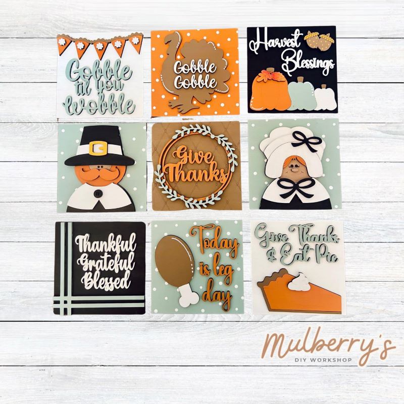 Our 4x4 thanksgiving decorative tiles are so versatile. They go perfectly with many of our interchangeable bases! Display them in our learning towers, tiered trays, or display shelves.