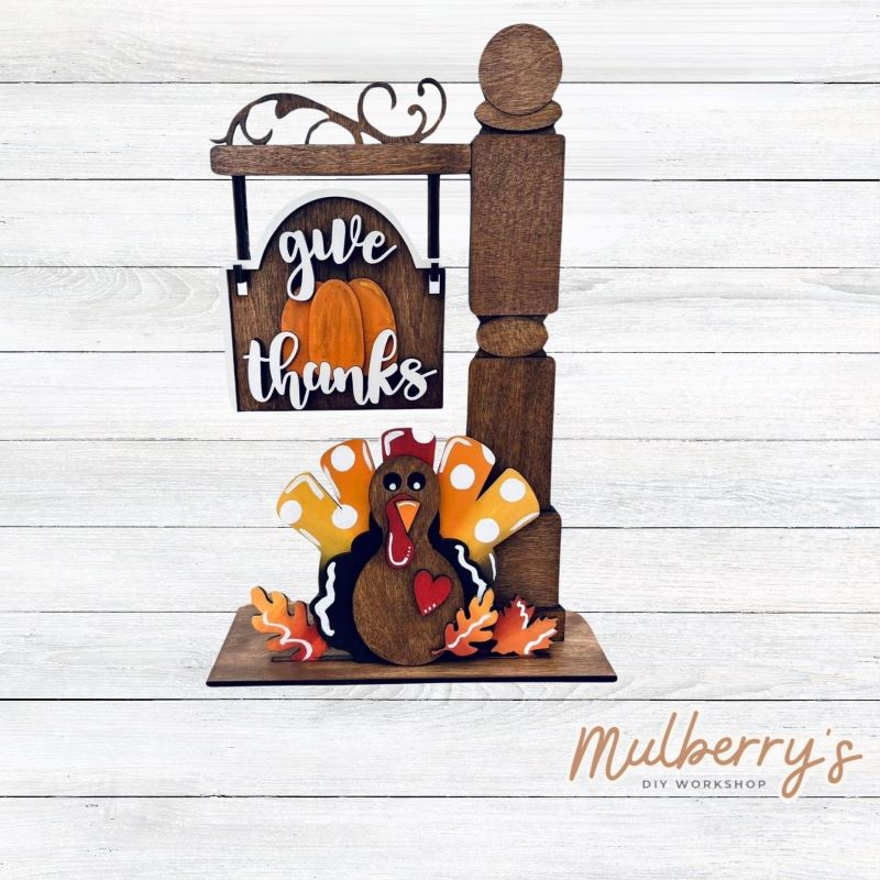 Our interchangeable mini post is so versatile! It's roughly 15" tall by 10" wide. Swap out different inserts throughout the year. This is a set for the interchangeable mini post and thanksgiving inserts.