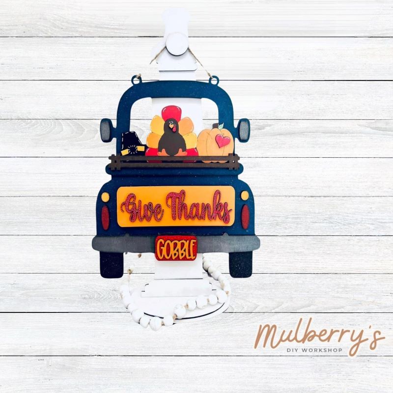 Our interchangeable truck is a must have!! Thanksgiving inserts are included in this set. Additional inserts are available for each holiday/season.