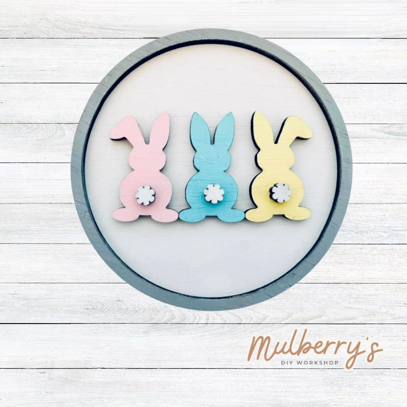 Decorate your home with our 4.5-inch Three Bunny insert. Our inserts may be displayed solo or with our interchangeable mini plate stand, which is sold separately.