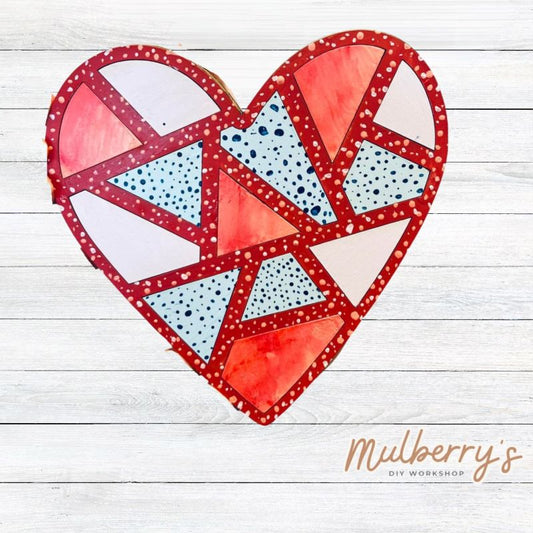 Our valentine heart mosaic is approximately 7" tall by 7" wide.