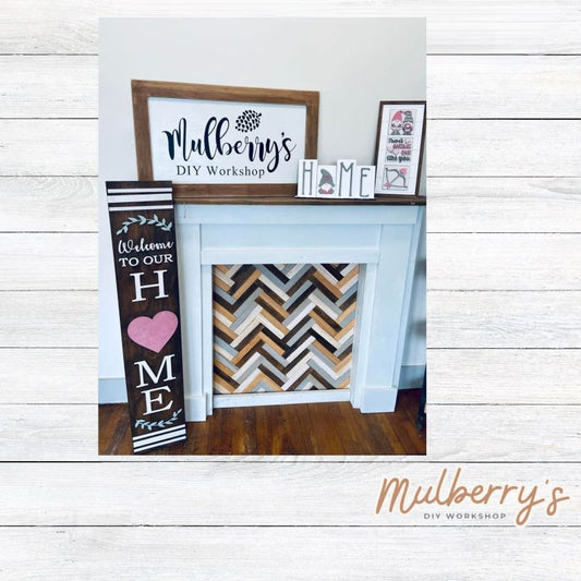 Our interchangeable HOME leaner is the perfect showcase project! It's approximately 4' long by 10" wide. The letter "O" can be swapped out for every season/holiday! It will great on your porch or anywhere in your home! Includes: Porch Leaner with Heart Insert.