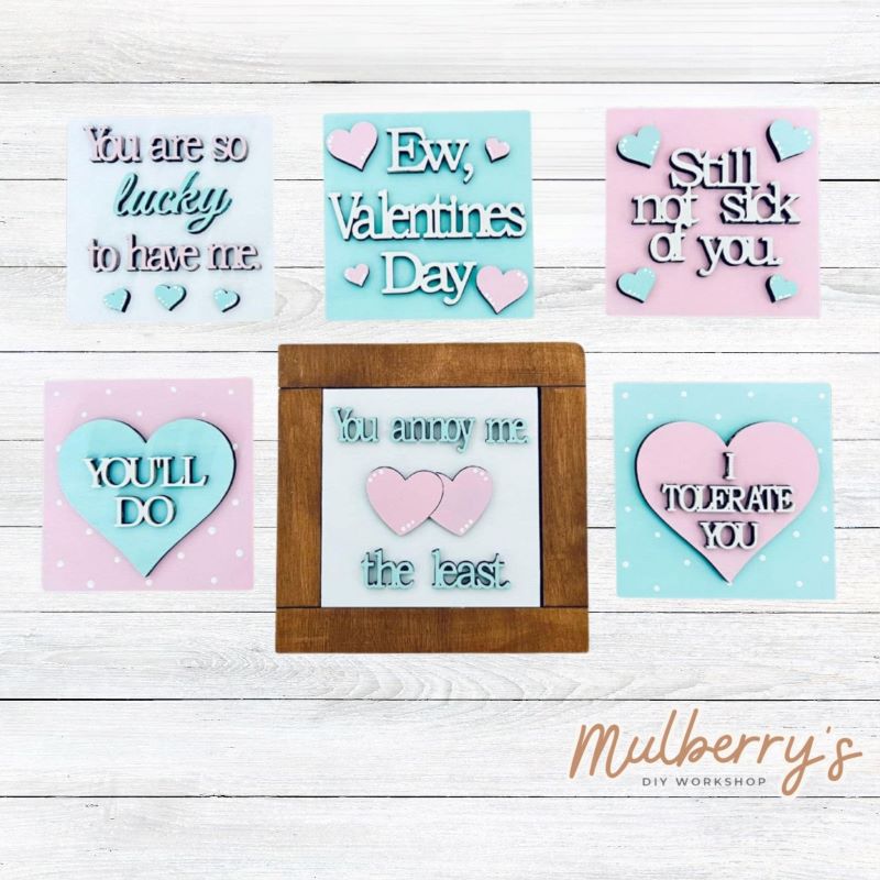 Choose your favorite snarky Valentine saying to display with our interchangeable farmhouse frame!