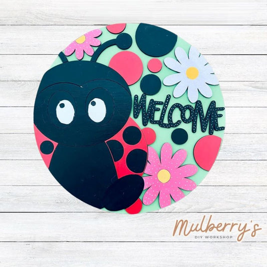 Our welcome ladybug plate is bug-tastic! Approximately 10" in diameter. Optional stand is available.
