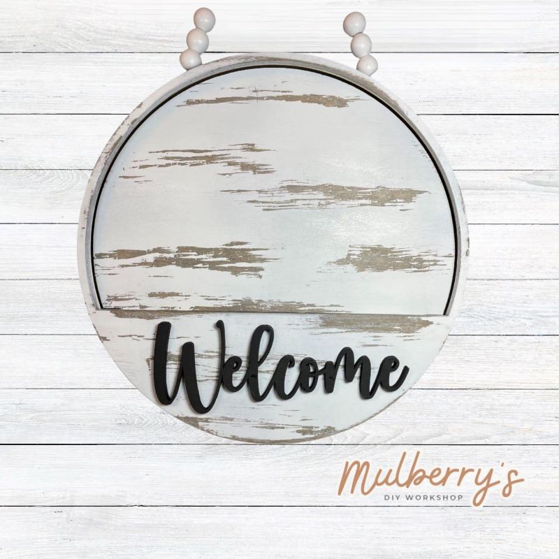 Welcome Door Hanger Base Mulberrys Diy Workshop