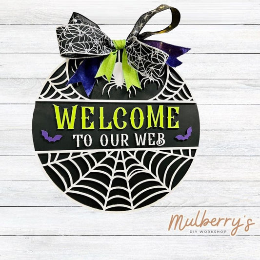 Our Welcome to Our Web 18" door hanger is web-tastic!