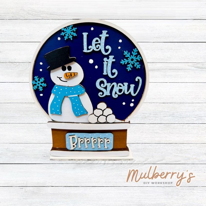 Our interchangeable mini snowglobe is the perfect addition to your seasonal decor! Simply switch out the interchangeable pieces for every holiday/season! Approximately 7" tall by 5.5" wide.